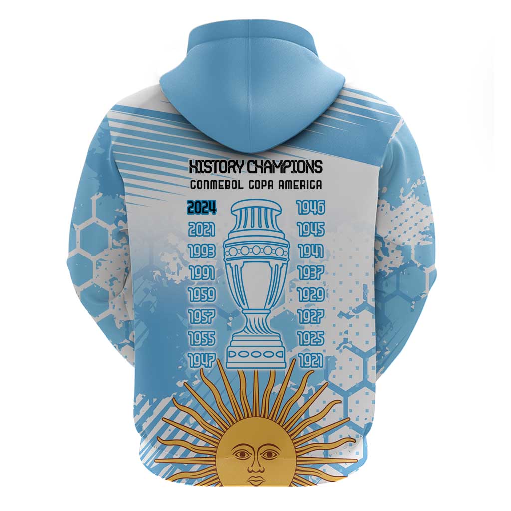Argentina Football Zip Hoodie Campeones De la Historia - Blue Style - Wonder Print Shop