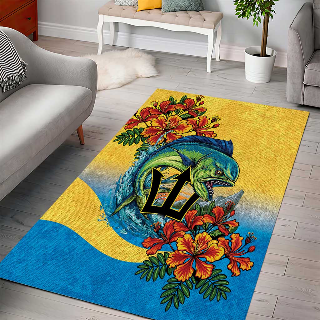 Barbados Mahi-mahi Trident Area Rug - Wonder Print Shop