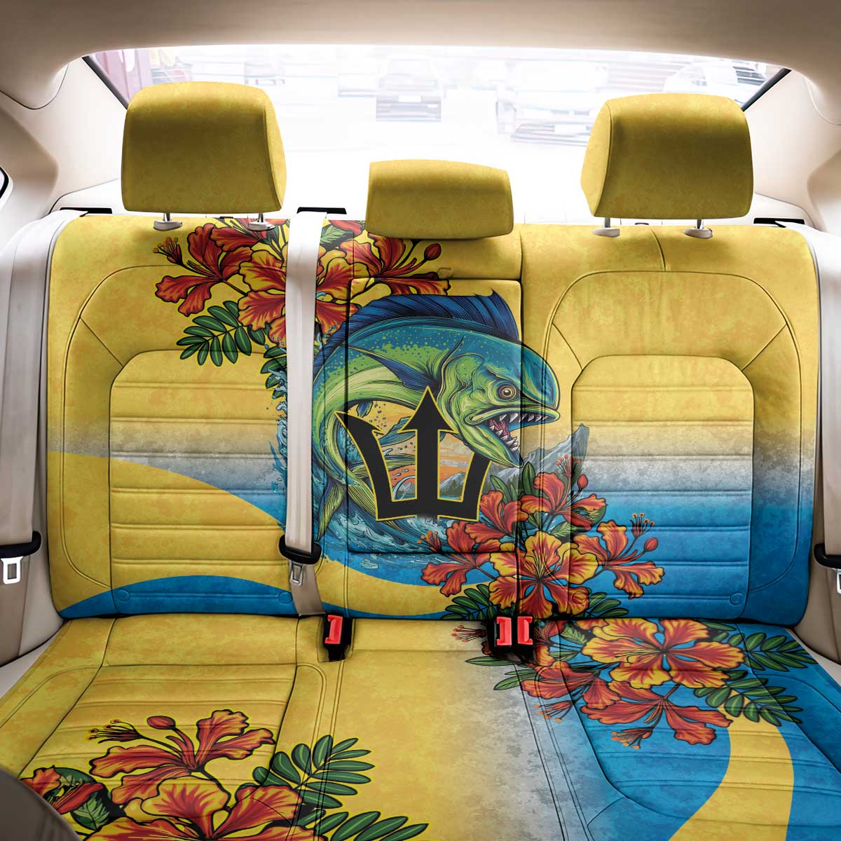 Barbados Mahi-mahi Trident Back Car Seat Cover - Wonder Print Shop