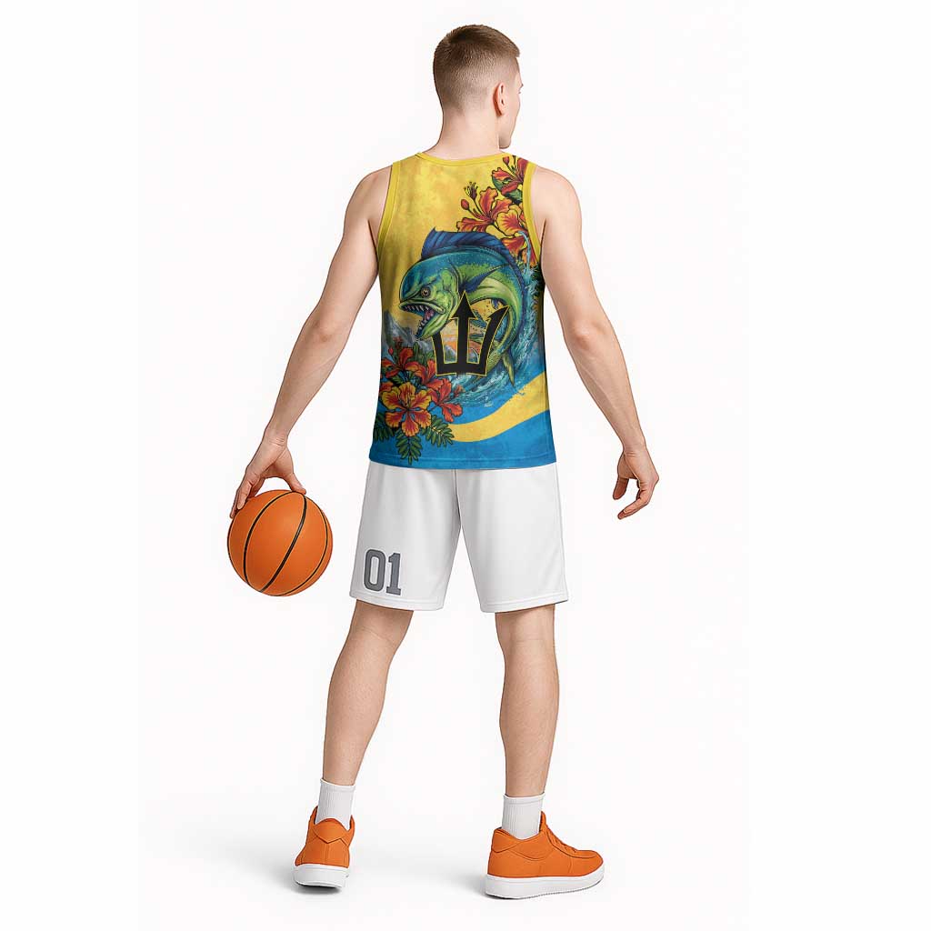 Barbados Mahi-mahi Trident Basketball Jersey - Wonder Print Shop