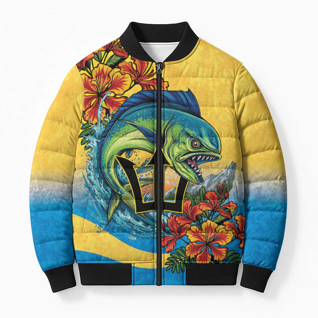 Barbados Mahi-mahi Trident Bomber Puffer Jacket - Wonder Print Shop