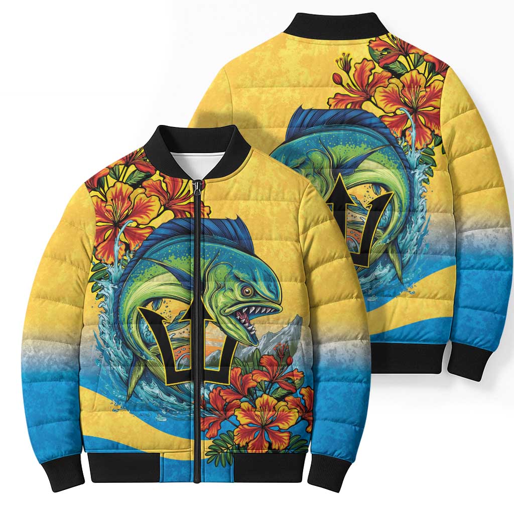Barbados Mahi-mahi Trident Bomber Puffer Jacket - Wonder Print Shop