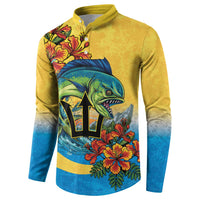 Barbados Mahi-mahi Trident Button Sweatshirt - Wonder Print Shop
