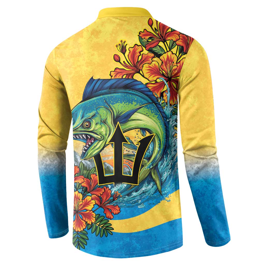 Barbados Mahi-mahi Trident Button Sweatshirt - Wonder Print Shop