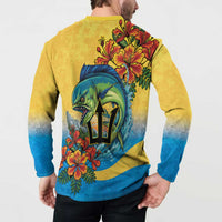 Barbados Mahi-mahi Trident Button Sweatshirt - Wonder Print Shop