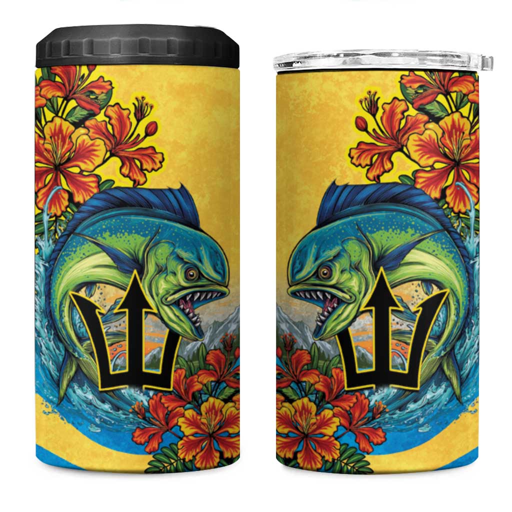 Barbados Mahi-mahi Trident 4 in 1 Can Cooler Tumbler - Wonder Print Shop