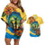 Barbados Mahi-mahi Trident Couples Matching Off Shoulder Short Dress and Hawaiian Shirt - Wonder Print Shop