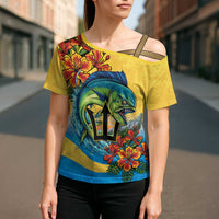 Barbados Mahi-mahi Trident Cross Shoulder Shirt - Wonder Print Shop