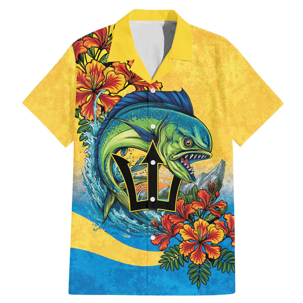 Barbados Mahi-mahi Trident Family Matching Mermaid Dress and Hawaiian Shirt - Wonder Print Shop