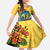Barbados Mahi-mahi Trident Family Matching Off The Shoulder Long Sleeve Dress and Hawaiian Shirt - Wonder Print Shop