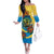 Barbados Mahi-mahi Trident Family Matching Off The Shoulder Long Sleeve Dress and Hawaiian Shirt - Wonder Print Shop