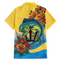 Barbados Mahi-mahi Trident Family Matching Puletasi and Hawaiian Shirt - Wonder Print Shop