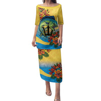 Barbados Mahi-mahi Trident Family Matching Puletasi and Hawaiian Shirt - Wonder Print Shop