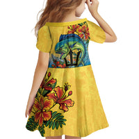 Barbados Mahi-mahi Trident Family Matching Summer Maxi Dress and Hawaiian Shirt - Wonder Print Shop