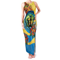 Barbados Mahi-mahi Trident Family Matching Tank Maxi Dress and Hawaiian Shirt - Wonder Print Shop