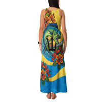Barbados Mahi-mahi Trident Family Matching Tank Maxi Dress and Hawaiian Shirt - Wonder Print Shop