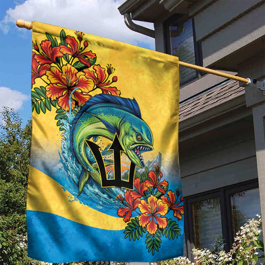 Barbados Mahi-mahi Trident Garden Flag - Wonder Print Shop