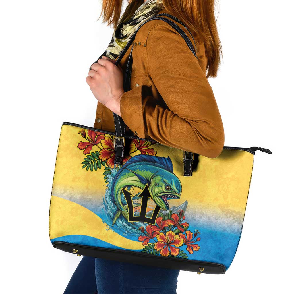 Barbados Mahi-mahi Trident Leather Tote Bag - Wonder Print Shop