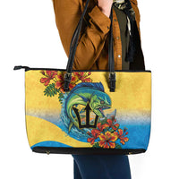 Barbados Mahi-mahi Trident Leather Tote Bag - Wonder Print Shop
