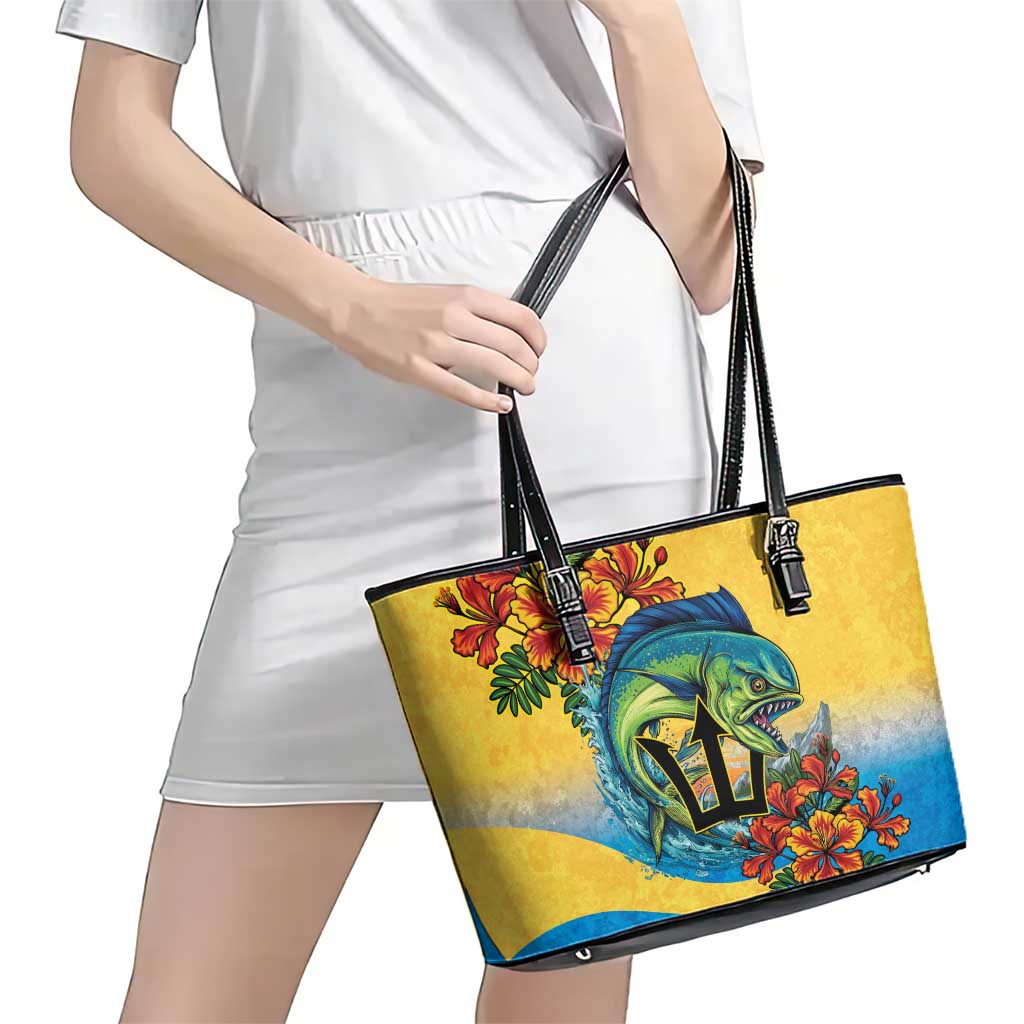 Barbados Mahi-mahi Trident Leather Tote Bag - Wonder Print Shop