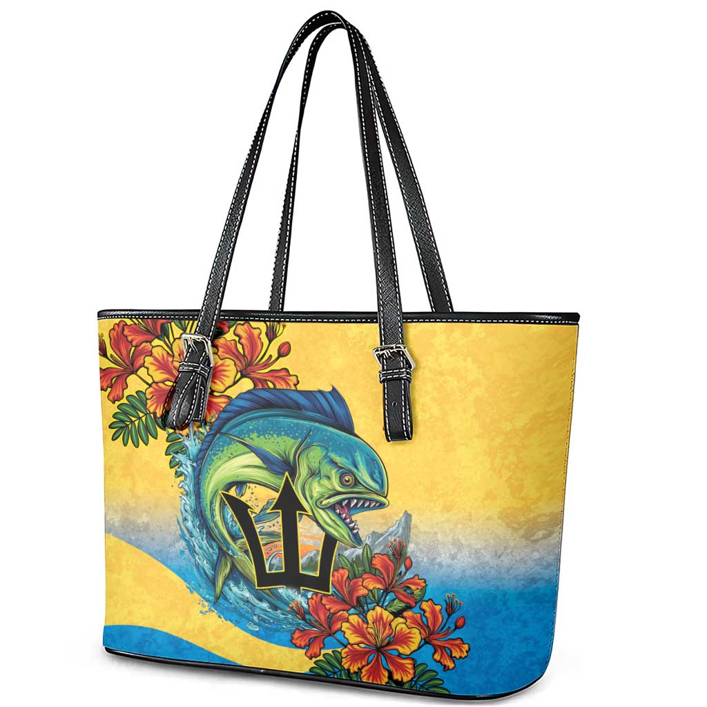 Barbados Mahi-mahi Trident Leather Tote Bag - Wonder Print Shop