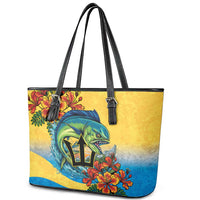 Barbados Mahi-mahi Trident Leather Tote Bag - Wonder Print Shop