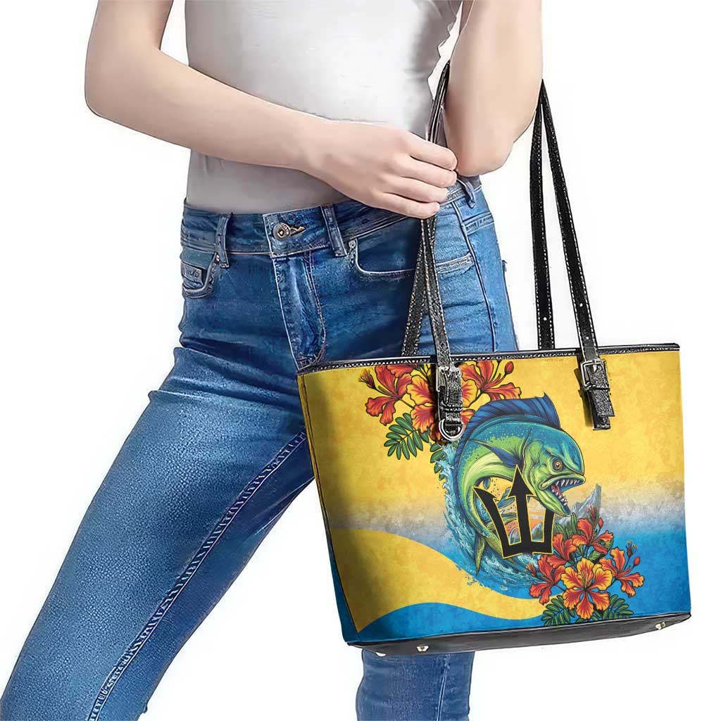 Barbados Mahi-mahi Trident Leather Tote Bag - Wonder Print Shop