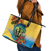Barbados Mahi-mahi Trident Leather Tote Bag - Wonder Print Shop