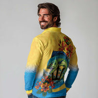 Barbados Mahi-mahi Trident Long Sleeve Polo Shirt - Wonder Print Shop