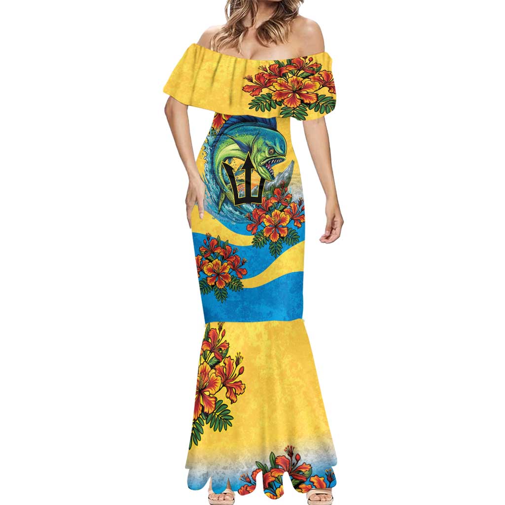 Barbados Mahi-mahi Trident Mermaid Dress - Wonder Print Shop