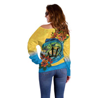 Barbados Mahi-mahi Trident Off Shoulder Sweater - Wonder Print Shop
