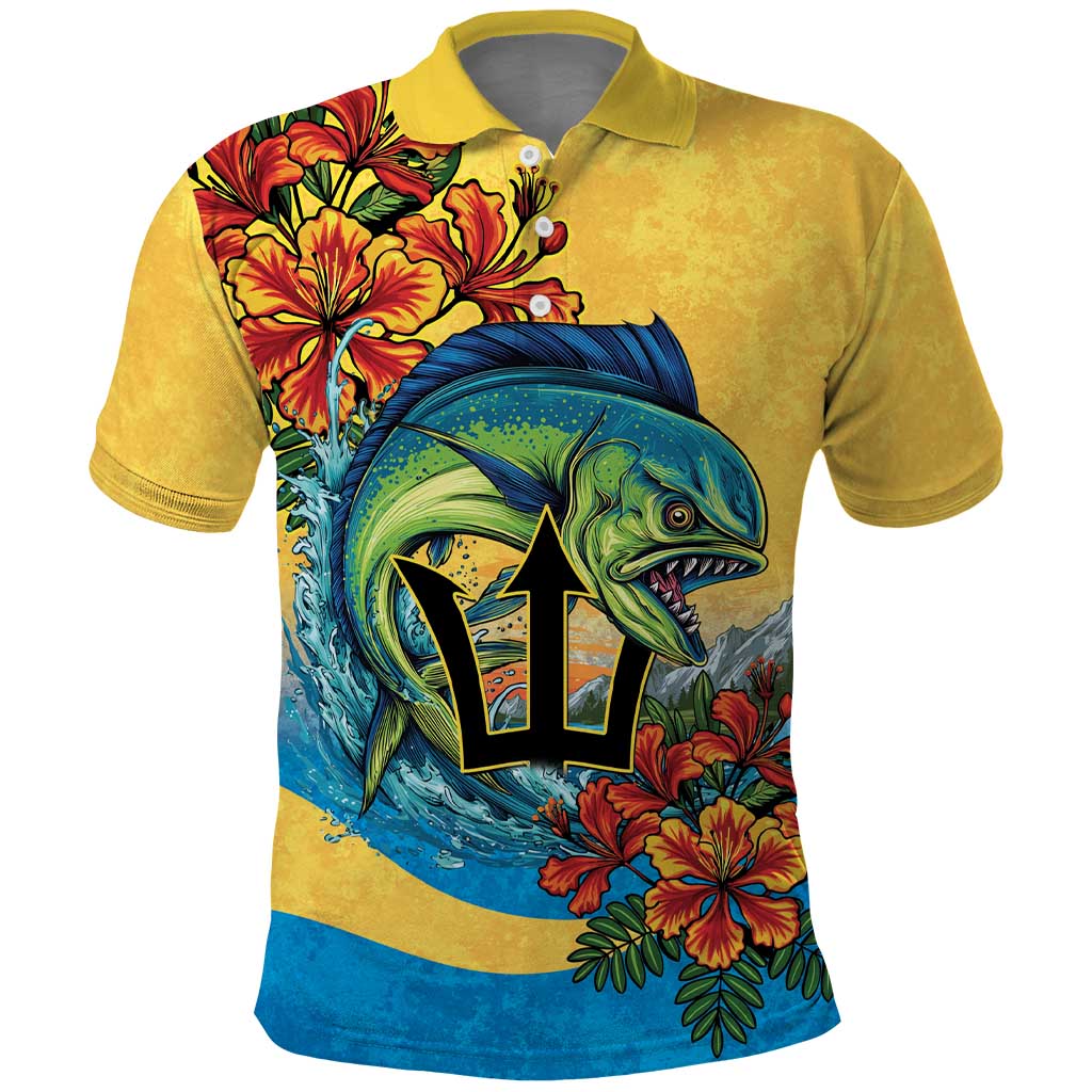 Barbados Mahi-mahi Trident Polo Shirt - Wonder Print Shop