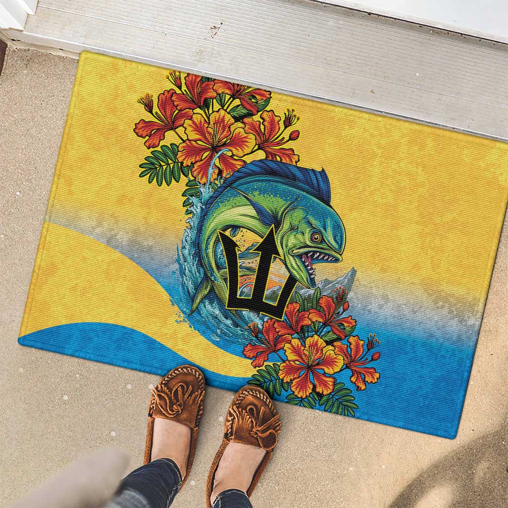 Barbados Mahi-mahi Trident Rubber Doormat - Wonder Print Shop