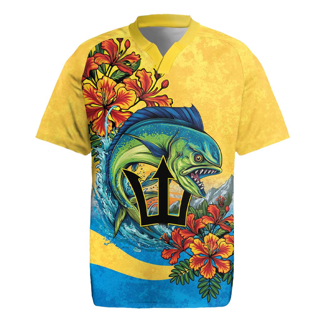 Barbados Mahi-mahi Trident Rugby Jersey - Wonder Print Shop