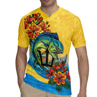 Barbados Mahi-mahi Trident Rugby Jersey - Wonder Print Shop