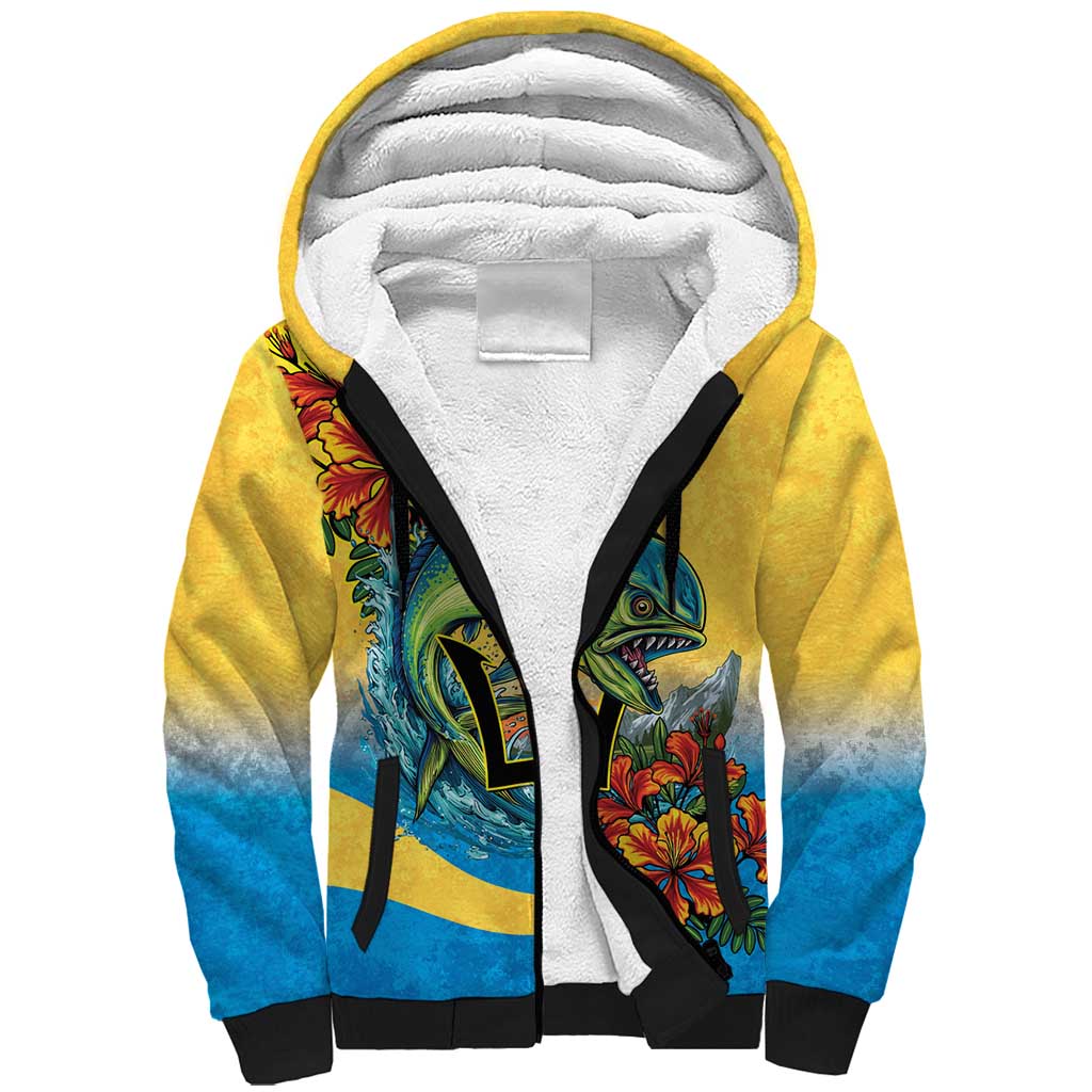 Barbados Mahi-mahi Trident Sherpa Hoodie - Wonder Print Shop