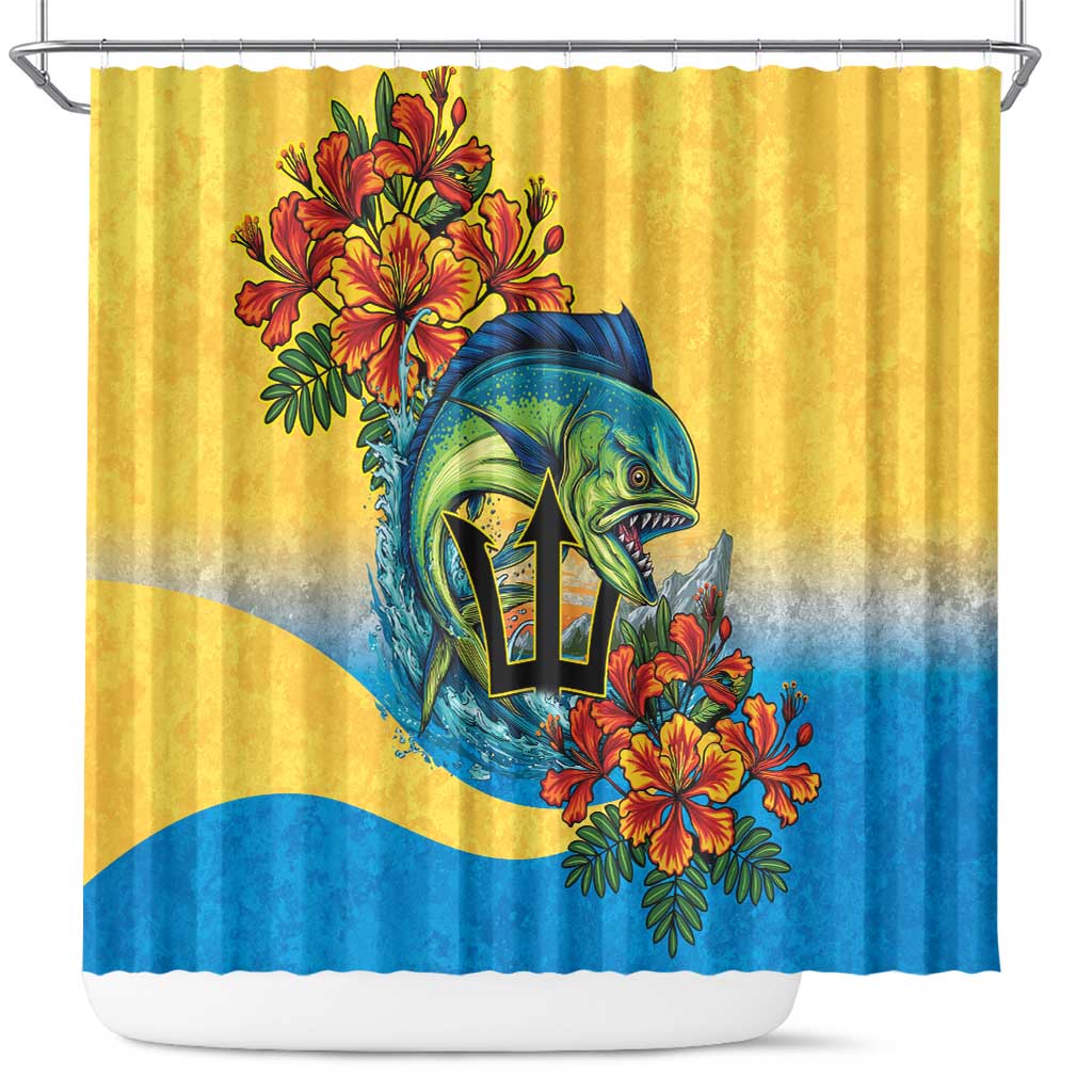 Barbados Mahi-mahi Trident Shower Curtain - Wonder Print Shop