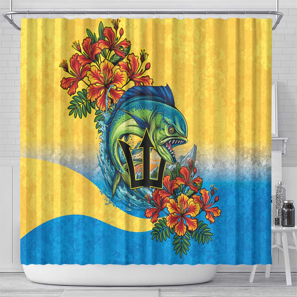 Barbados Mahi-mahi Trident Shower Curtain - Wonder Print Shop