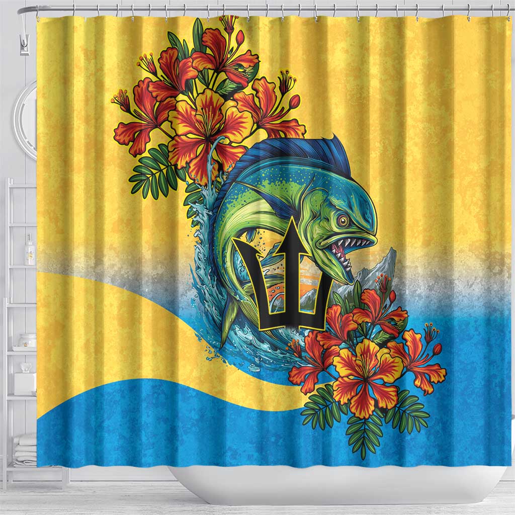 Barbados Mahi-mahi Trident Shower Curtain - Wonder Print Shop