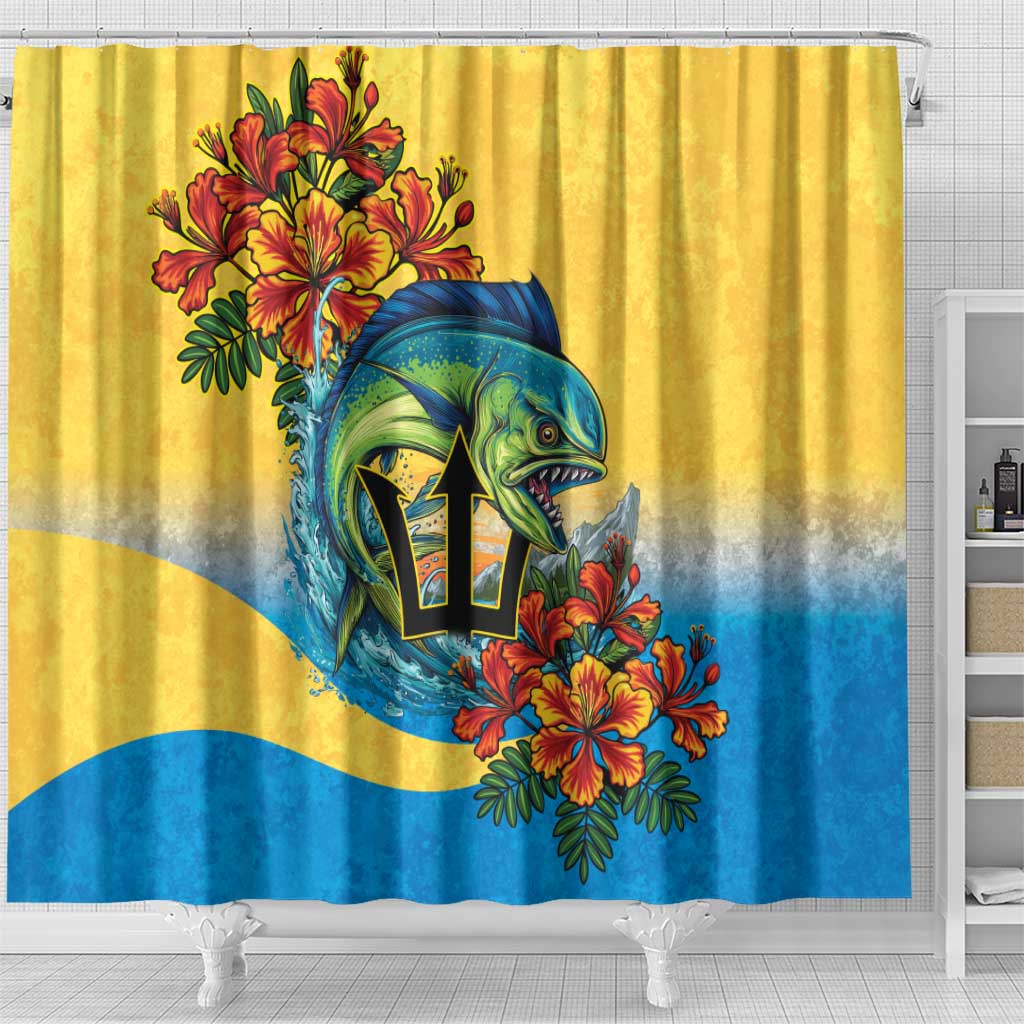 Barbados Mahi-mahi Trident Shower Curtain - Wonder Print Shop