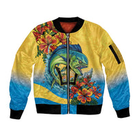 Barbados Mahi-mahi Trident Sleeve Zip Bomber Jacket - Wonder Print Shop
