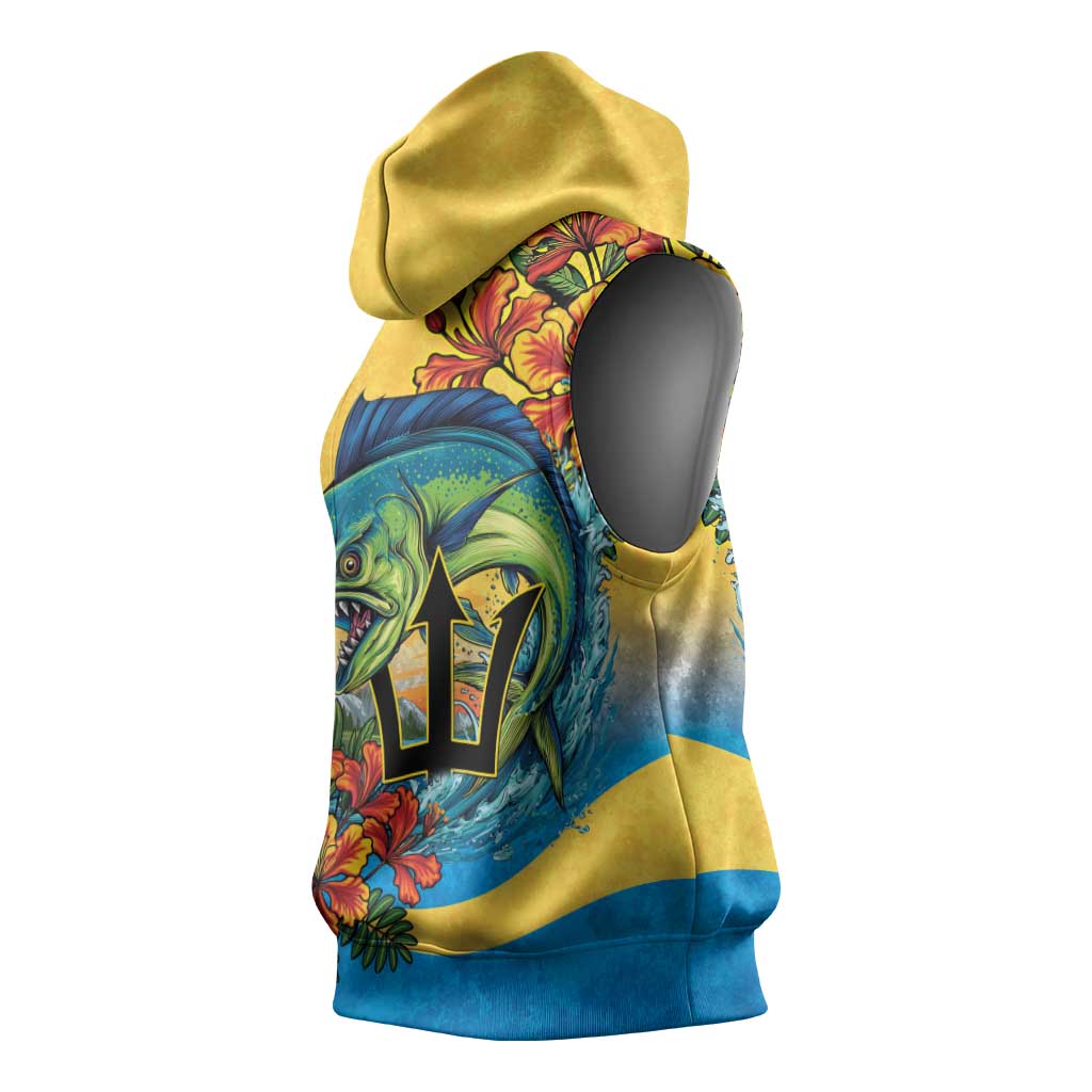 Barbados Mahi-mahi Trident Sleeveless Hoodie - Wonder Print Shop