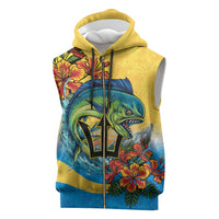 Barbados Mahi-mahi Trident Sleeveless Zip Hoodie - Wonder Print Shop