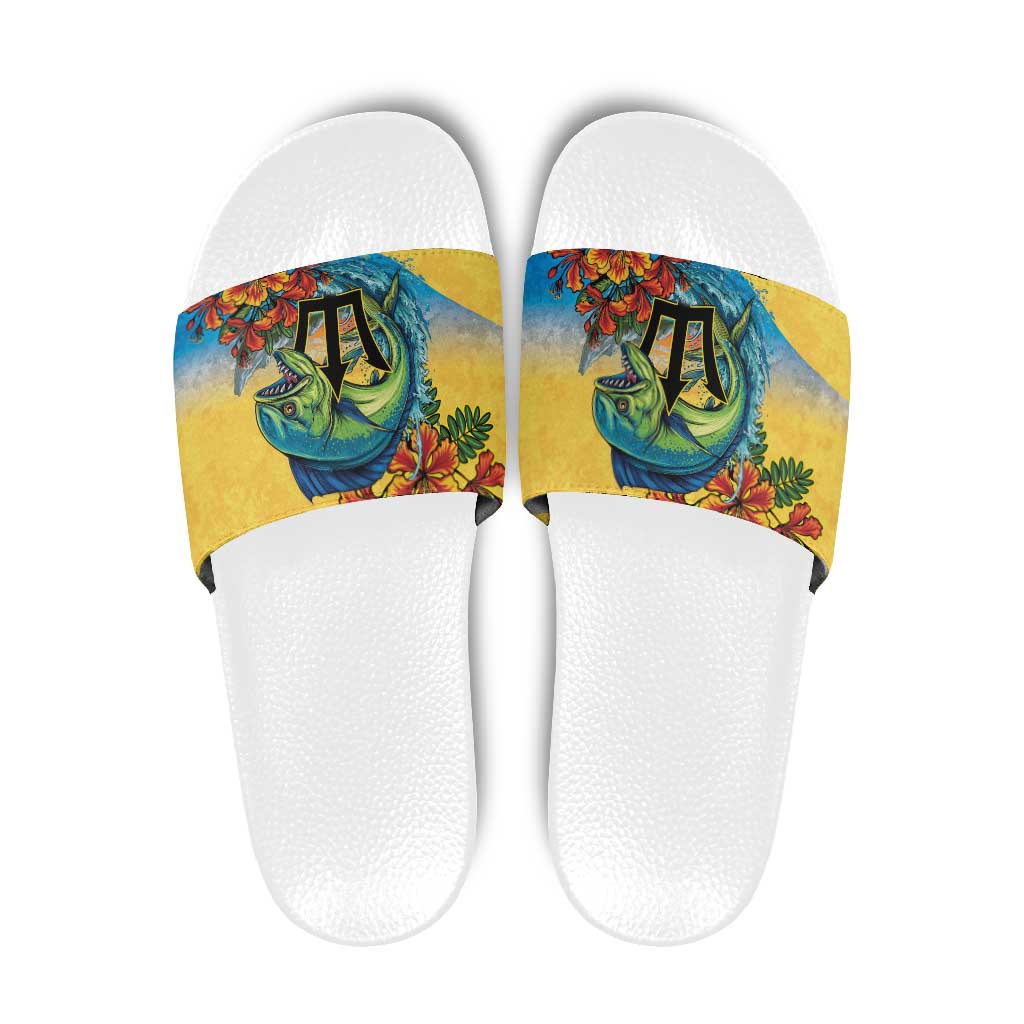 Barbados Mahi-mahi Trident Slide Sandals - Wonder Print Shop