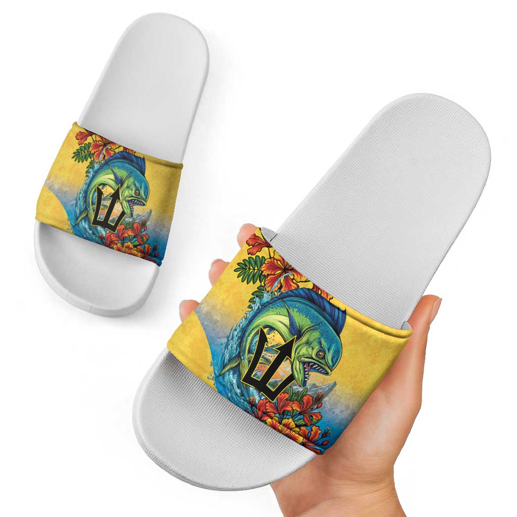Barbados Mahi-mahi Trident Slide Sandals - Wonder Print Shop