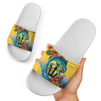 Barbados Mahi-mahi Trident Slide Sandals - Wonder Print Shop