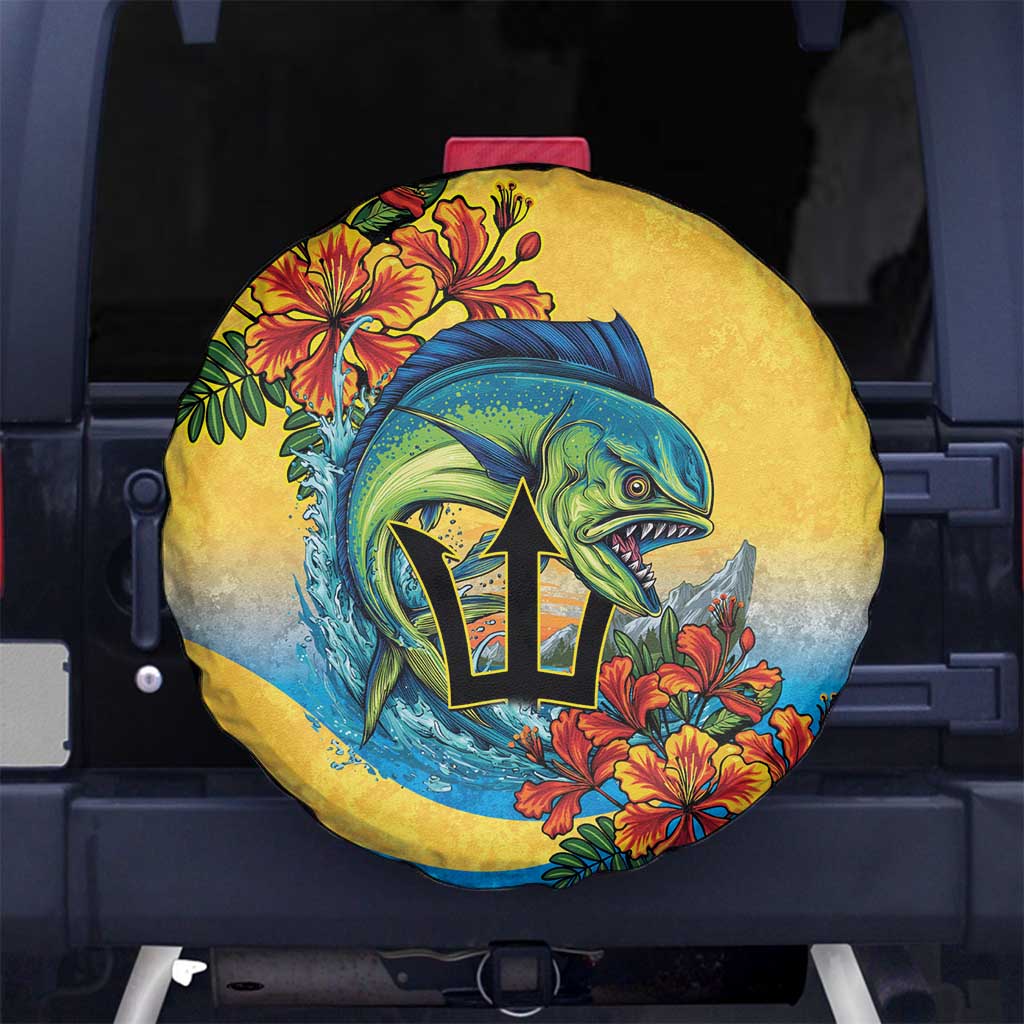 Barbados Mahi-mahi Trident Spare Tire Cover - Wonder Print Shop