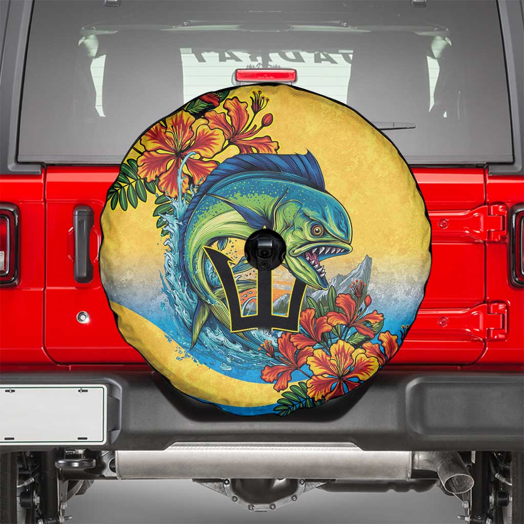 Barbados Mahi-mahi Trident Spare Tire Cover - Wonder Print Shop