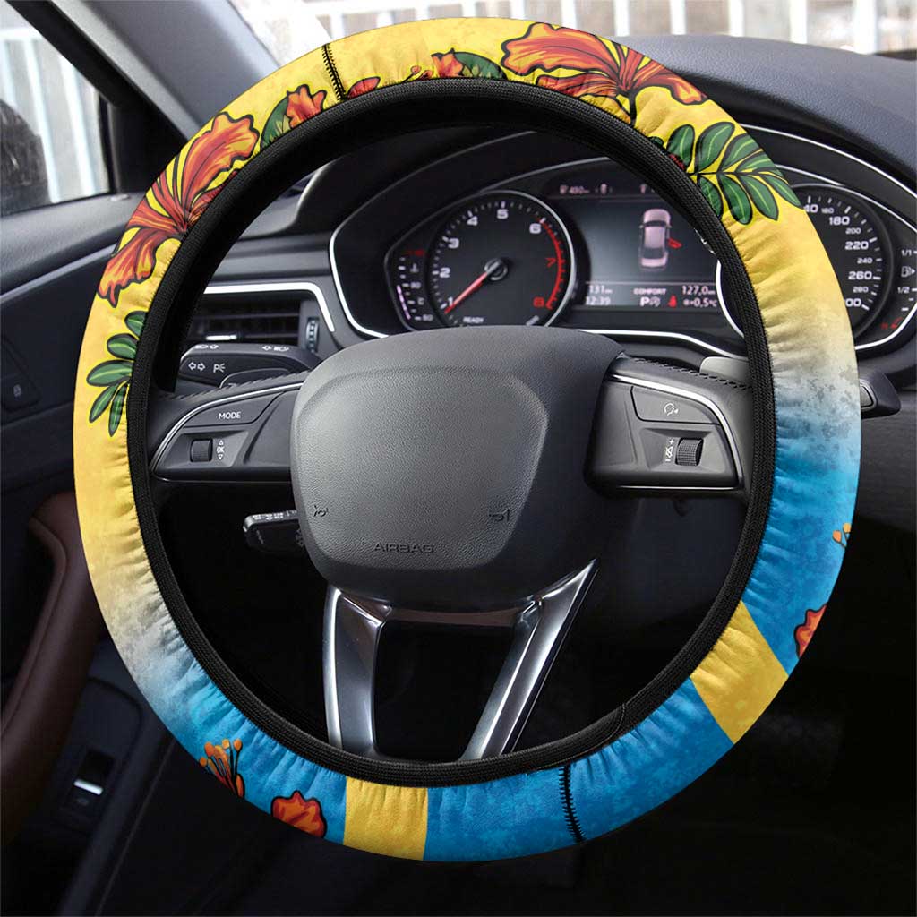 Barbados Mahi-mahi Trident Steering Wheel Cover - Wonder Print Shop