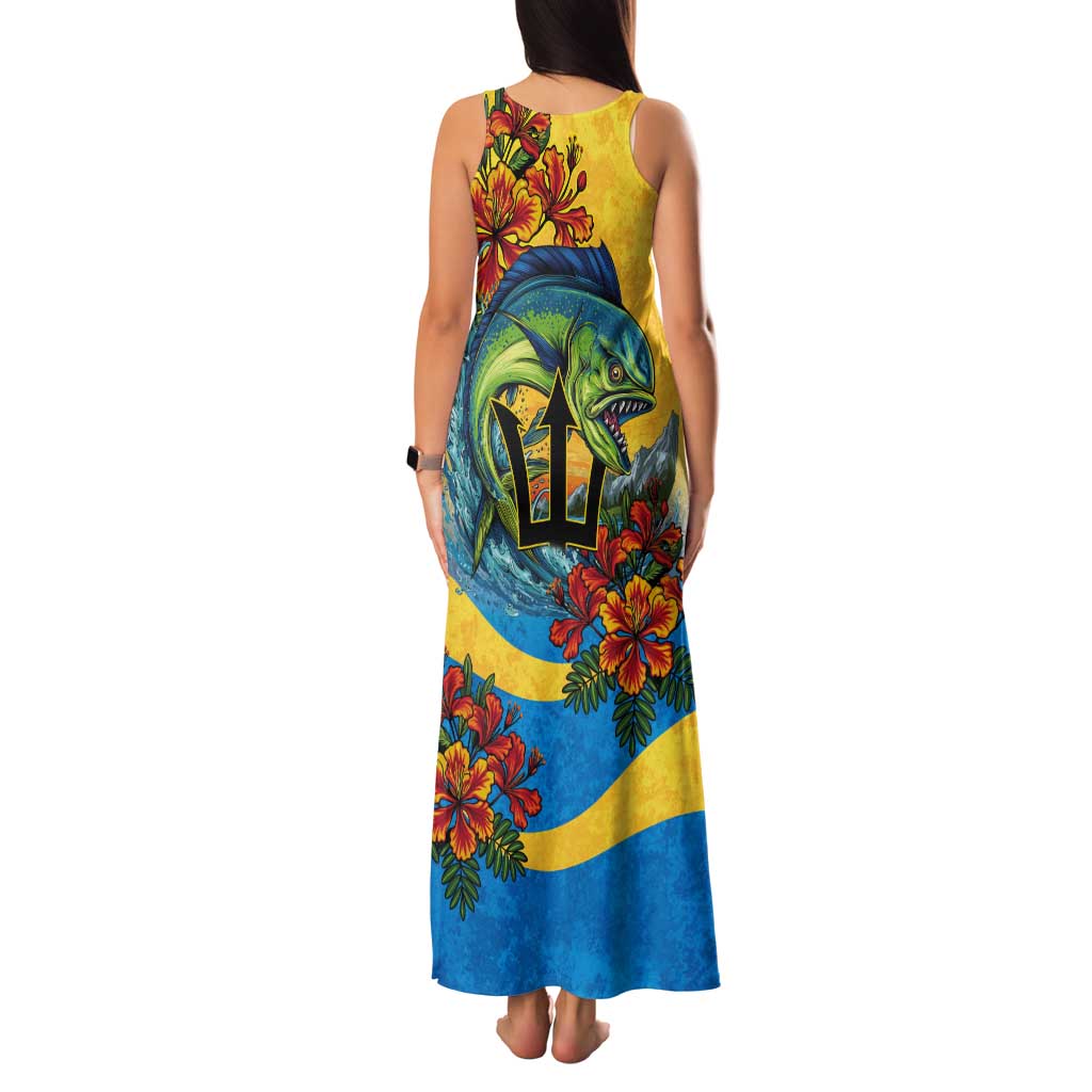 Barbados Mahi-mahi Trident Tank Maxi Dress - Wonder Print Shop